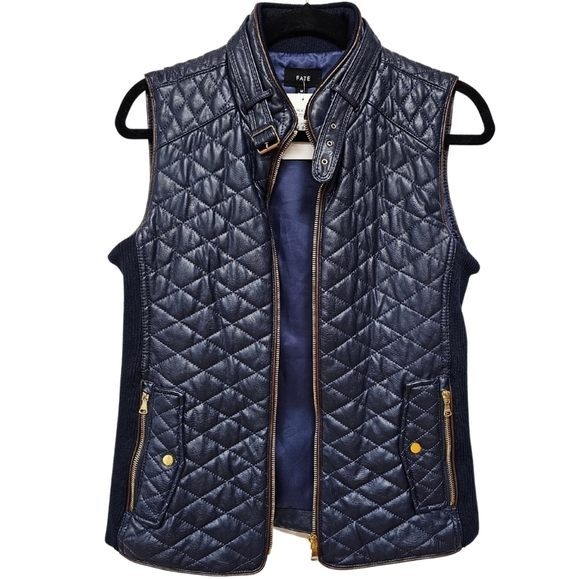 FATE Quilted Vegan Leather Vest - Picture 1 of 10